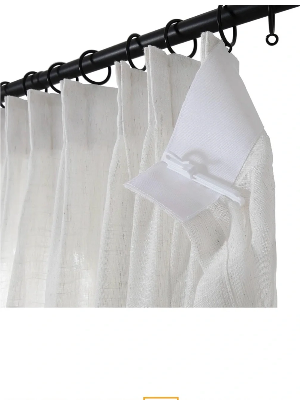 Twopages NEUTRAL Linen Pinch-Pleat Sheer Curtains in “Natural White” 52”x102”